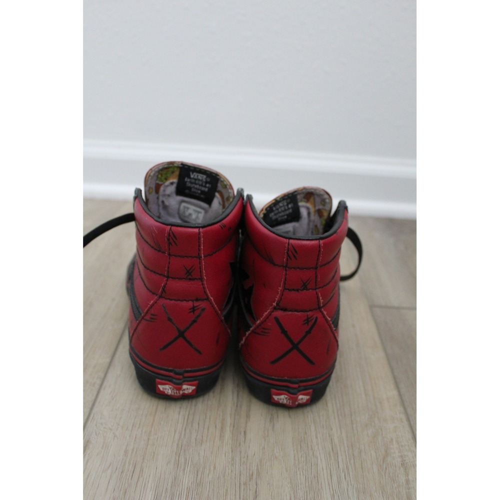 LTD Vans x Marvel Deadpool Sk8-Hi Red Black High Top Sneakers Mens 6 Women's 7.5 - Picture 3 of 8